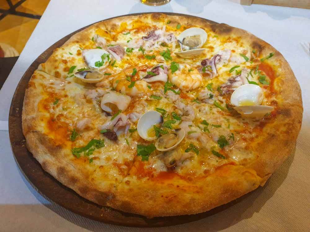 Seafood pizza @ Limani Seafood pizza @ Limani