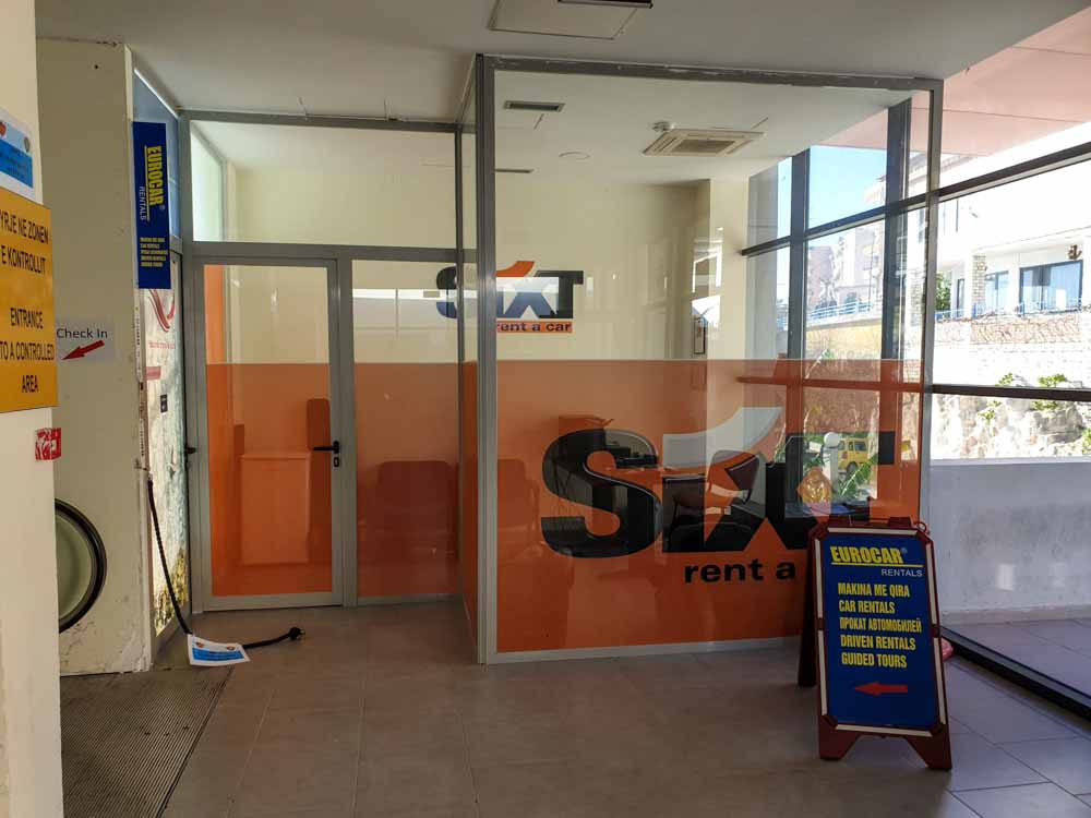 Car rental offices at the Port of Saranda Car rental offices at the Port of Saranda